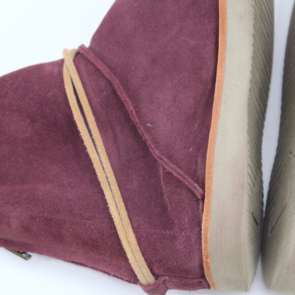 Satorisan Silverlake Suede Ankle Booties Tie Moccasins Purple Size 38 US 7.5 - Picture 7 of 9